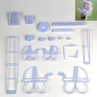 HB0311-7 Plastic Large Chrysanthemum shape cookie embosser mold set