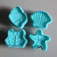 HB0502 Plastic 4pcs Sea Animal Plunger Cake Fondant Mold set